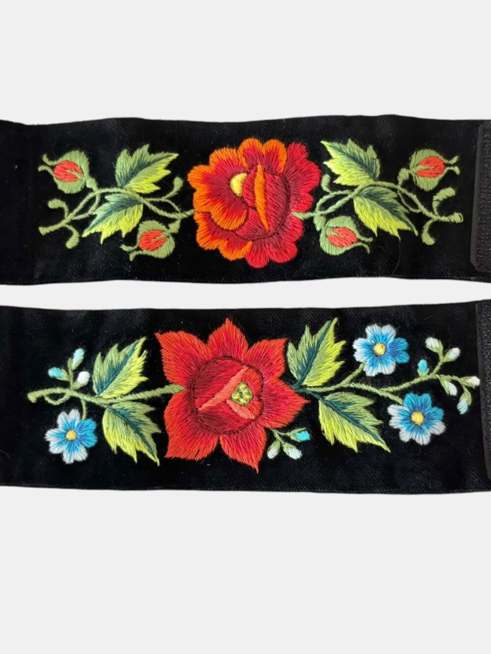 Lowicz Poland Embroidered Floral Folk Cuffs Polish - Picture 3 of 13